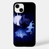 Wolf und Raven mit Vollmond Case-Mate iPhone Hülle (Rückseite)