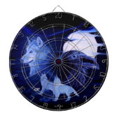 Wolf und Raven mit Vollmond Dartscheibe (vorne)