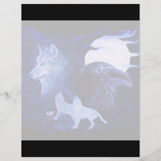 Wolf und Raven mit Vollmond Flyer (Hinten)
