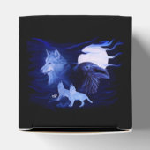 Wolf und Raven mit Vollmond Geschenkschachtel (Oben)