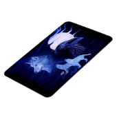 Wolf und Raven mit Vollmond Magnet (Linke Seite)