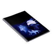 Wolf und Raven mit Vollmond Notizblock (Rechte Seite)