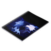 Wolf und Raven mit Vollmond Notizblock (Linke Seite)