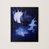Wolf und Raven mit Vollmond Puzzle (Vertikal)