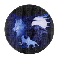 Wolf und Raven mit Vollmond