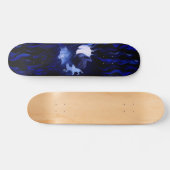 Wolf und Raven mit Vollmond Skateboard (Horizontal)