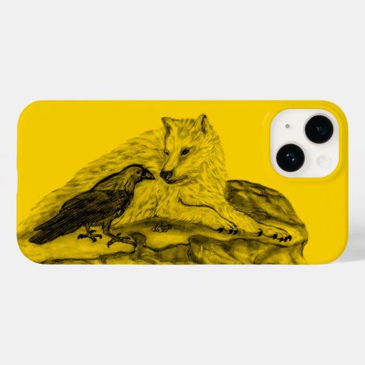 Wolf und Raven, Schwarz und Gelb Case-Mate iPhone Hülle (Rückseite (Horizontal))