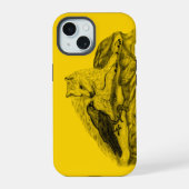 Wolf und Raven, Schwarz und Gelb iPhone 15 Hülle (Rückseite)