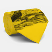 Wolf und Raven - Schwarz und Gelb Krawatte (Gerollt)