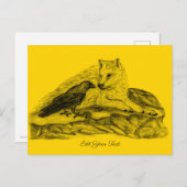 Wolf und Raven - Schwarz und Gelb Postkarte (Vorne/Hinten)