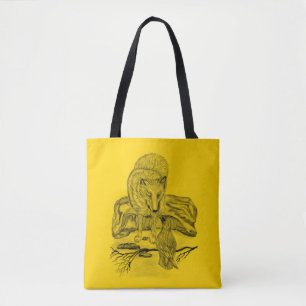 Wolf und Raven - Schwarz und Gelb Tasche