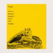 Wolf und Raven - Schwarz und Gelb Visitenkarten (Innenseite Aufgefaltet)