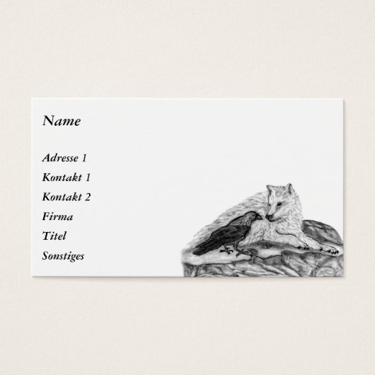 Wolf und Raven - Schwarz und Weiß (Vorderseite)