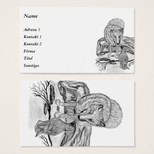 Wolf und Raven - Schwarz und Weiß (Vorne & Hinten)