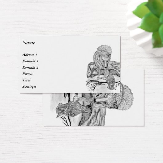 Wolf und Raven - Schwarz und Weiß (Schreibtisch)