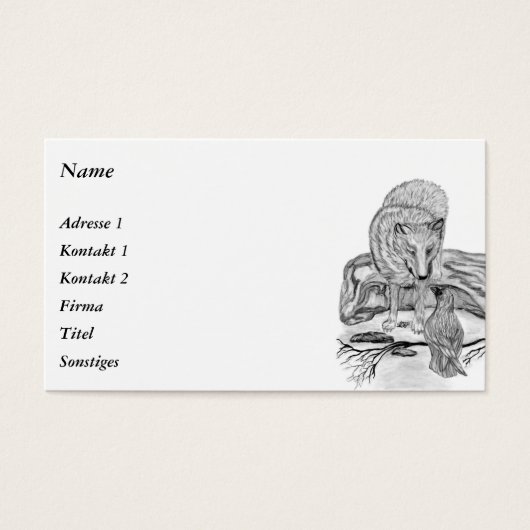 Wolf und Raven - Schwarz und Weiß (Vorderseite)