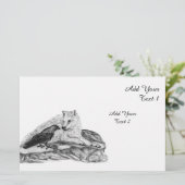 Wolf und Raven - Schwarz und Weiß Briefpapier (Stehend Vorderseite)