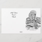 Wolf und Raven - Schwarz und Weiß Briefpapier (Rückseite)