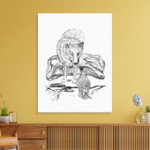 Wolf und Raven - Schwarz und Weiß Leinwanddruck (Insitu (Wohnzimmer))