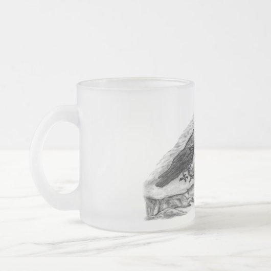 Wolf und Raven - Schwarz und Weiß Mattglastasse (Links)