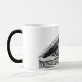 Wolf und Raven - Schwarz und Weiß Verwandlungstasse (Links)