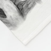 Wolf und Raven - Schwarz-Weiß-Design Fleecedecke (Ecke)