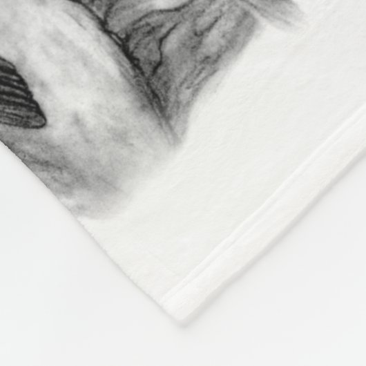Wolf und Raven - Schwarz-Weiß-Design Fleecedecke (Ecke)