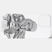 Wolf und Raven Schwarzweiß-Design Case-Mate iPhone Hülle (Rückseite (Horizontal))