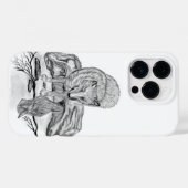 Wolf und Raven Schwarzweiß-Design Case-Mate iPhone Hülle (Rückseite (Horizontal))