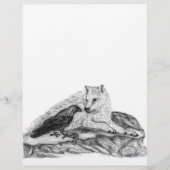 Wolf und Raven Schwarzweiß-Design Flyer (Vorne)