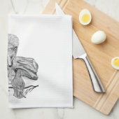 Wolf und Raven Schwarzweiß-Design Handtuch (Viertel Falte)