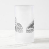 Wolf und Raven Schwarzweiß-Design Mattglas Bierglas (Mittel)