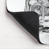 Wolf und Raven Schwarzweiß-Design Mousepad (Ecke)