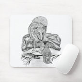 Wolf und Raven Schwarzweiß-Design Mousepad (Mit Mouse)