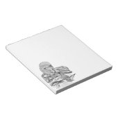 Wolf und Raven Schwarzweiß-Design Notepad Notizblock (angewinkelt)