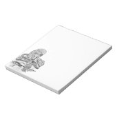 Wolf und Raven Schwarzweiß-Design Notepad Notizblock (Rotiert)