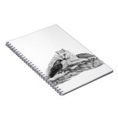 Wolf und Raven Schwarzweiß-Design Notizblock (Rechte Seite)