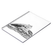 Wolf und Raven Schwarzweiß-Design Notizblock (Linke Seite)