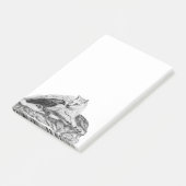 Wolf und Raven Schwarzweiß-Design Post-it Klebezettel (angewinkelt)