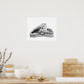 Wolf und Raven Schwarzweiß-Design Poster (Küche)