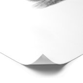 Wolf und Raven Schwarzweiß-Design Poster (Ecke)