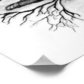 Wolf und Raven Schwarzweiß-Design Poster (Ecke)