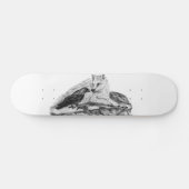 Wolf und Raven Schwarzweiß-Design Skateboard (Horizontal)