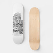 Wolf und Raven Schwarzweiß-Design Skateboard (Vorderseite)