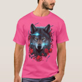 Wolf und Rose blitzen T-Shirt (Vorderseite)