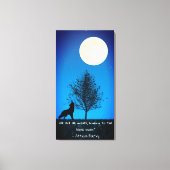 Wolf und Vollmond Leinwand Wandkunst (Vorderseite)