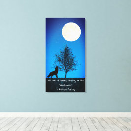 Wolf und Vollmond Leinwand Wandkunst