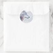 Wolf und Wald Runder Aufkleber (Tasche)