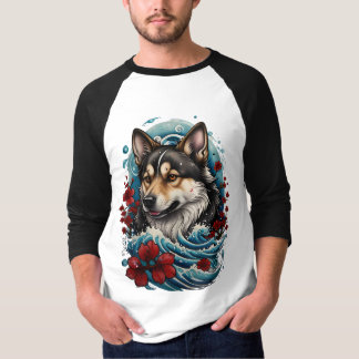 Wolf und Wellen T-Shirt