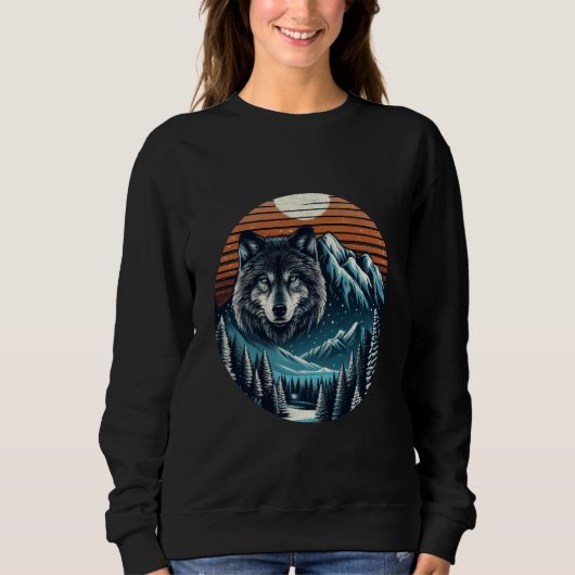 Wolf und Winter Sweatshirt (Vorderseite)